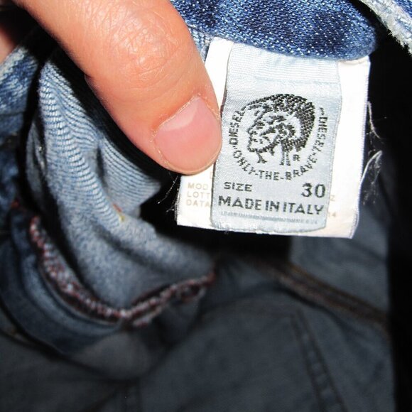 Y2K DIESEL INDUSTRY Flared Jeans Size 30 Blue Hush Low Waist Embroidered Pockets - Picture 7 of 10